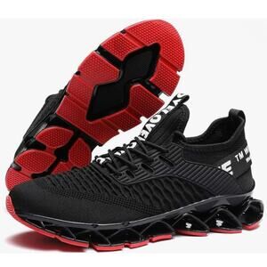 New KAPSEN Black and Red Athletic Unisex Sneakers K1799 Women's Size